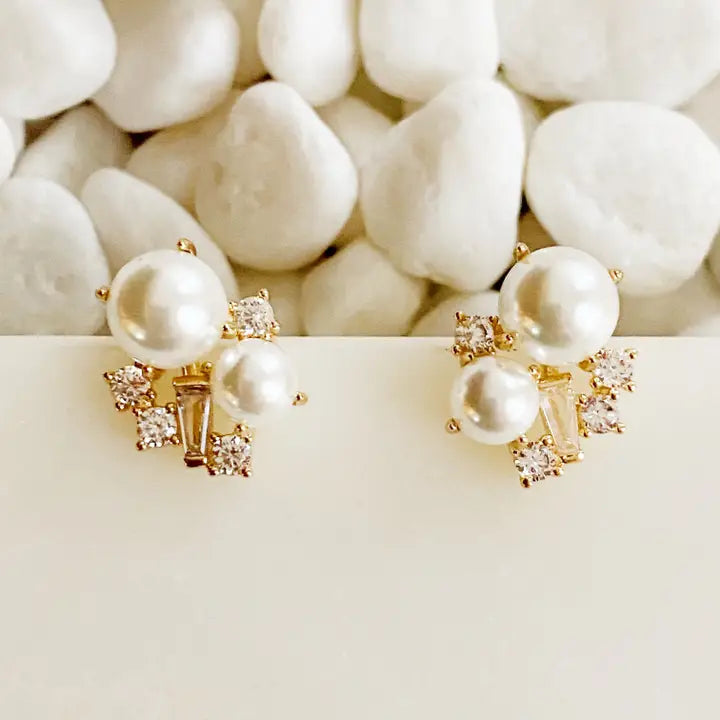Pearl Cluster Earrings