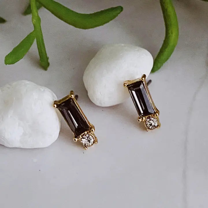 Crystal Bagette Studs