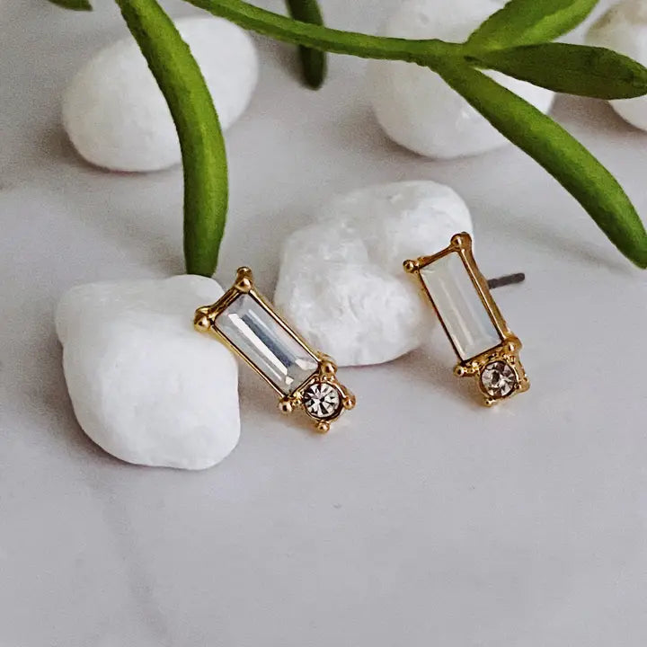 Crystal Bagette Studs