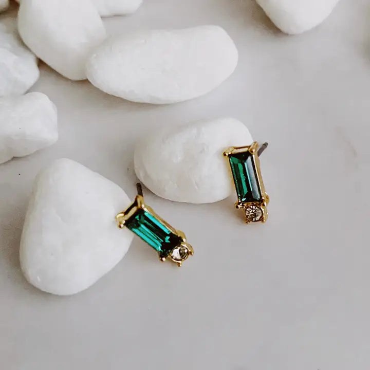 Crystal Bagette Studs